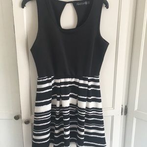 black and white dress